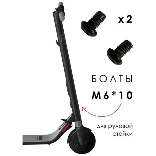 Комплект болтов/винтов M6*10 для электросамоката Segway-Ninebot KickScooter ES1 / ES2 / ES4 (2 шт.) комплект болтов винтов m6 12 для электросамоката segway ninebot kickscooter es1 es2 es4 2 шт