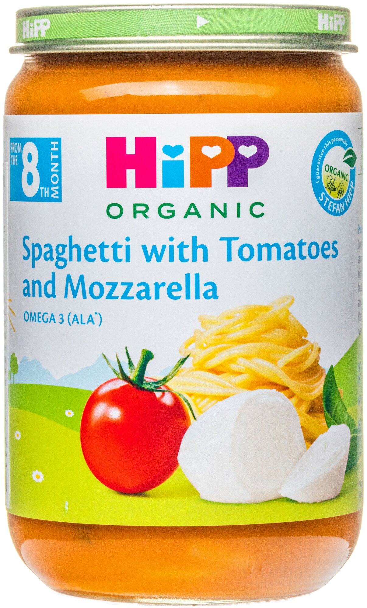 Пюре Hipp organic Спагетти с помидором и моцареллой, 220гр - фото №2