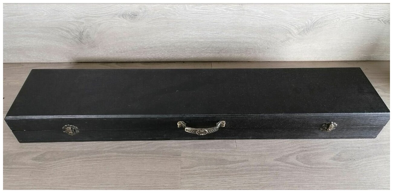 Деревянная коробка LUX черная для 6 шампуров - фотография № 1