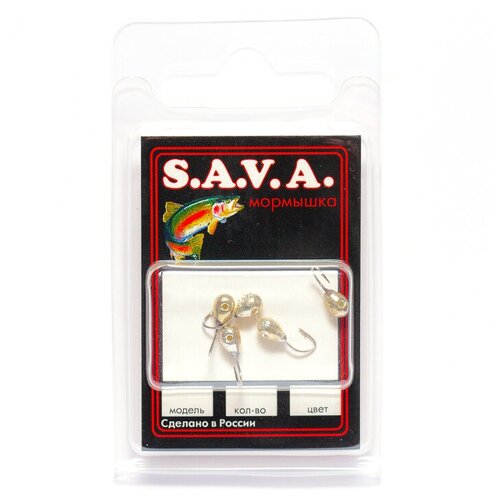 Мормышка SAVA Капля с отверстием серебро 35 мм 350₽