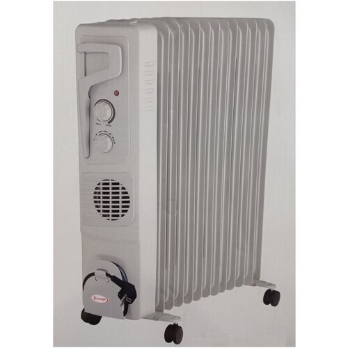 Масляный радиатор Умница ОМВ-13с.-2,9кВт 13 секций с вентилятором, серый цвет.
