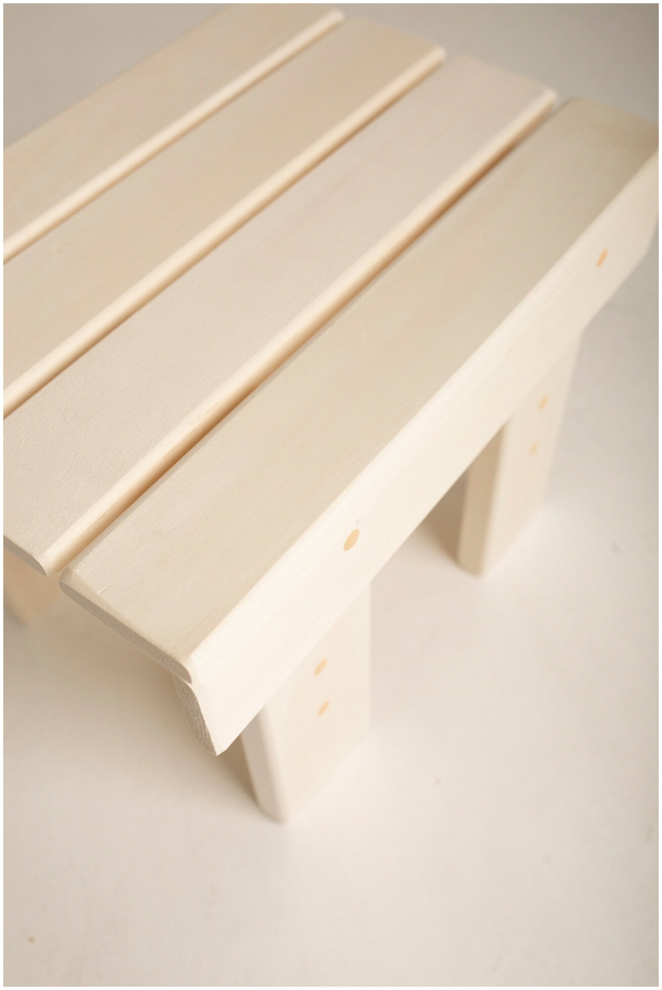 Скамья деревянная липа (лавочка, табурет, подставка под таз, скамейка низкая, лавка) 40x30x32см - фотография № 3
