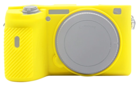 Фирменный силиконовый противоударный чехол MyPads для фотоаппарата Sony Alpha ILCE-6600 ультра-тонкий из мягкого качественного силикона желтый