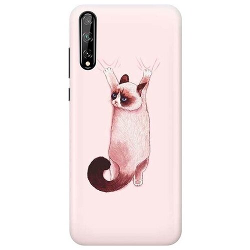 фото Ультратонкий силиконовый чехол-накладка для huawei y8p / honor 30i с принтом "недовольный кот" gosso