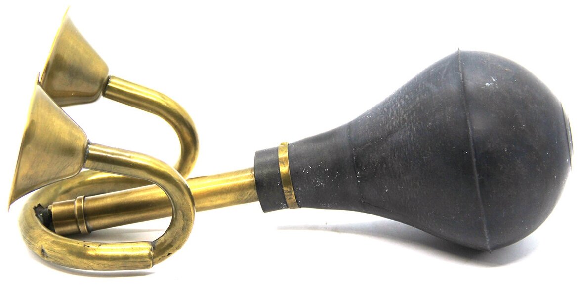 Клаксон двойной, под старину, винтажный, латунь, 26х14х11см, Индия — фото 1