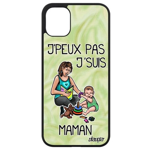 фото Противоударный чехол на мобильный // apple iphone 11 // "не могу - стала мамой!" комикс картинка, utaupia, светло- зеленый