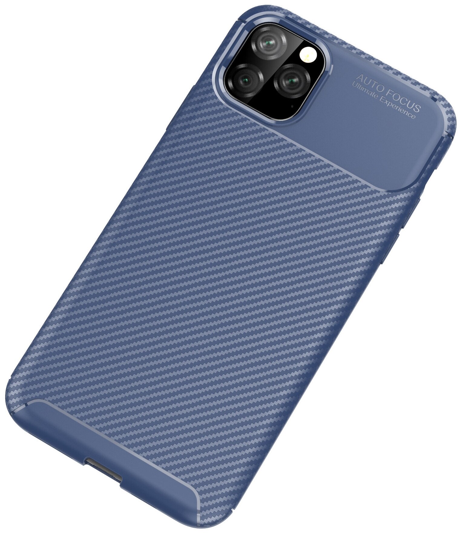 Чехол панель-бампер Чехол. ру для iPhone 12 mini (5.8) из прочного силикона с матовой отделкой под карбон синяя