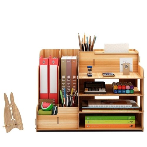 Большой деревянный настольный органайзер Braumann с подставкой для телефона