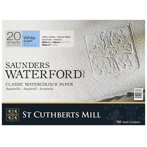 Бумага для акварели Saunders Waterford C,P, Blocks White 300 g/m² 360x260mm (14