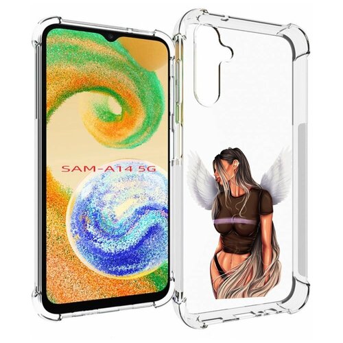 Чехол MyPads девушка-ангел-с-крыльями женский для Samsung Galaxy A14 4G/ 5G задняя-панель-накладка-бампер