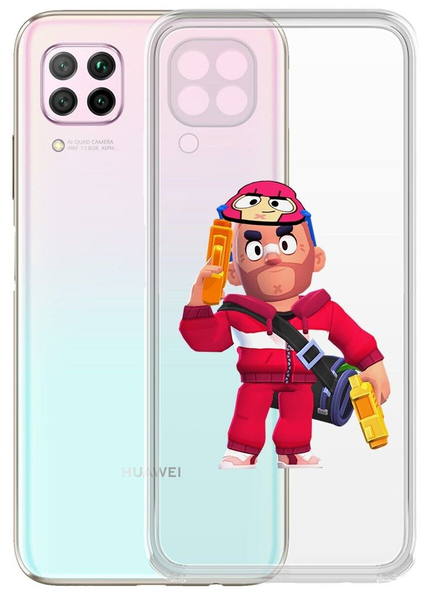 Чехол-накладка Clear Case Brawl Stars-Красавчик Кольт для Huawei P40 Lite/Nova 6 SE/Nova 7i