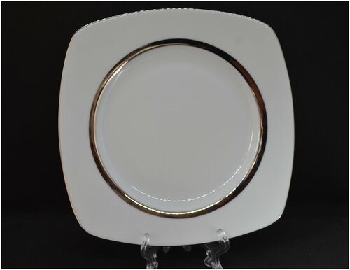 Тарелка плоская, диаметр 19см «Золотая полоса», TETRA, Чехия