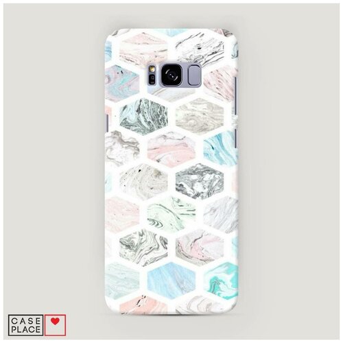 фото Чехол пластиковый samsung galaxy s8 plus мраморные соты case place