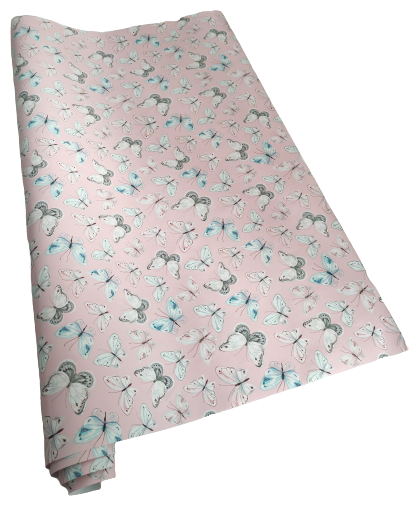 Упаковочная бумага / для цветов / для подарка /Рулон цветной упаковочной бумаги «Бабочки» 1м*0.7 м