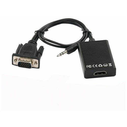 Преобразователь-конвертер сигнала с VGA на HDMI с аудио конвертер с hdmi на vga с аудио и дополнительным питанием