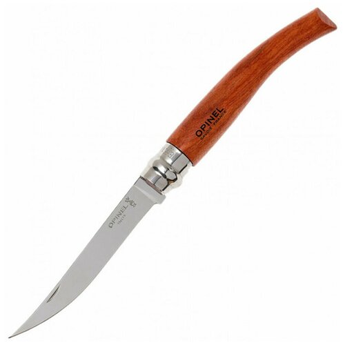 нож opinel 7 nature нержавеющая сталь рукоять самшит гравировка звезды Нож филейный Opinel №10, нержавеющая сталь, рукоять бубинга, 000013