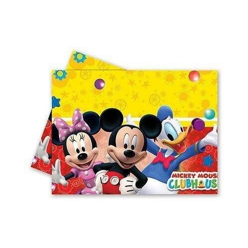 Товары для праздника Веселая Затея Скатерть полиэтиленовая Микки игривый 12х18м 421₽