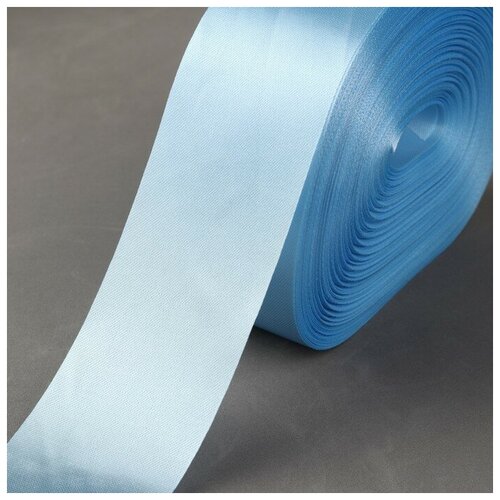 Лента атласная 50 мм 100 5 м цвет голубой В упаковке 1 1527₽