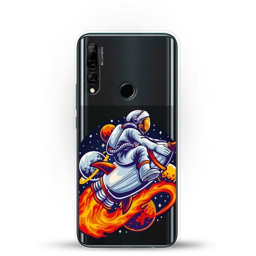 фото Силиконовый чехол астронавт на ракете на huawei y9 prime (2019) andy & paul