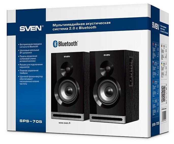 Колонки Sven SPS-705 Black 2x20W Bluetooth (SV-014254)