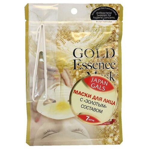 Japan Gals Маска с золотым составом - Essence mask, 7шт