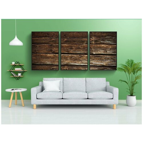 фото Набор модулных постеров для интерьера "древесина, деревянная стена, структура" 60x90 см. в тубусе, без рамки lotsprints