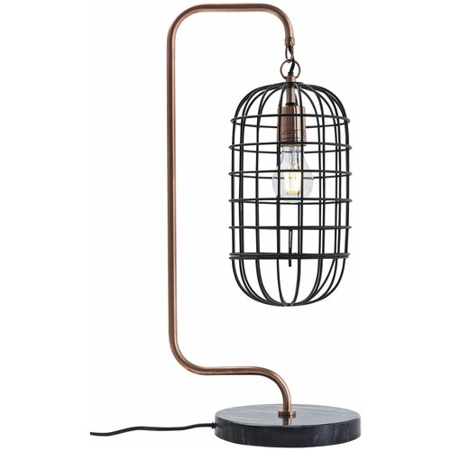 фото Kare design лампа настольная cage, коллекция "клетка" 27*60*20, сталь, латунь, керамика, черный