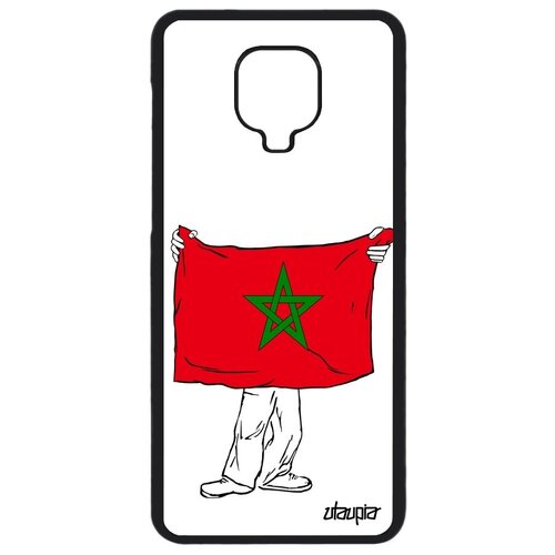 фото Красивый чехол на // xiaomi redmi note 9 pro // "флаг марокко с руками" стиль дизайн, utaupia, белый