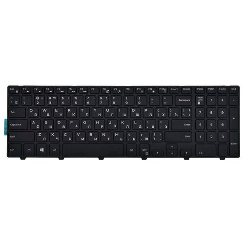 Клавиатура черная с черной рамкой для Dell Inspiron 15 (3542), 15 5547, 15 (5542), 15 (3551) P47F