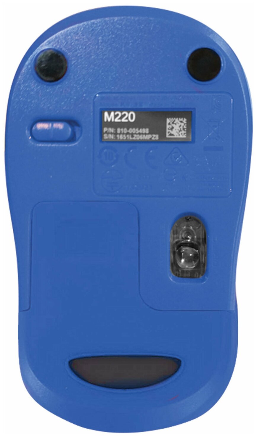 Мышь беспроводная LOGITECH M220 2 кнопки 1 колесо-кнопка оптическая сине-чёрная 910-004879