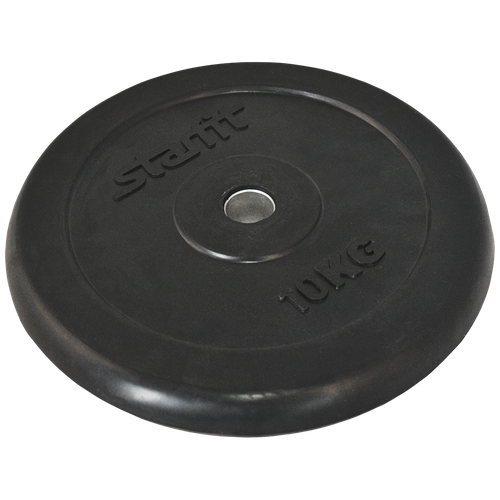 Диск обрезиненный STARFIT BB-202 10 кг, d=26 мм, стальная втулка, черный 1/2;