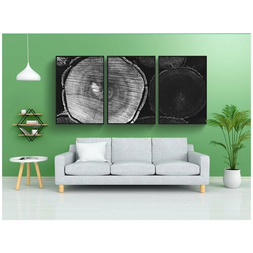 фото Набор модулных постеров для интерьера "стволы деревьев, древесина, лес" 60x90 см. в тубусе, без рамки lotsprints