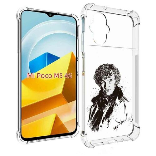 Чехол MyPads шерлок холмс портрет для Xiaomi Poco M5 задняя-панель-накладка-бампер