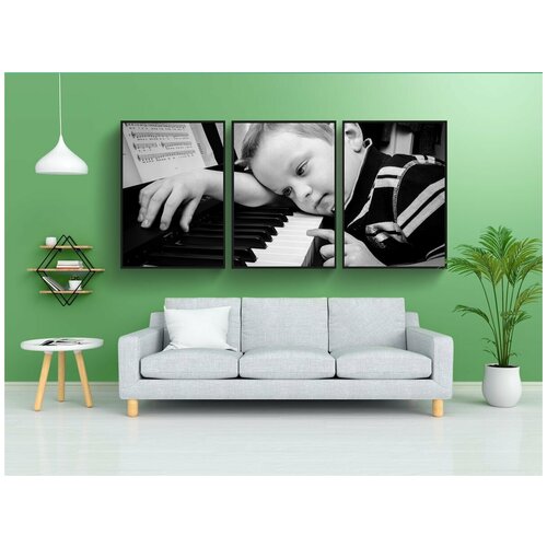 фото Набор модулных постеров для интерьера "люди, мальчик, музыка" 60x90 см. в тубусе, без рамки lotsprints