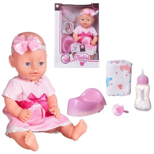 фото Пупс- кукла "baby boutique", 40см, набор №2, пьет и писает, с аксессуарами junfa toys