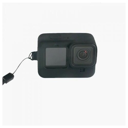 Силиконовый чехол с ремешком на руку для GoPro 9/10/11 Black, чёрный