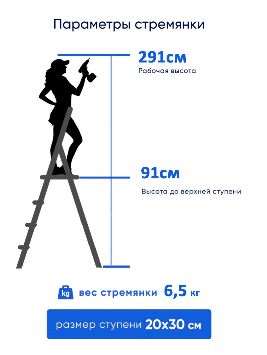 Стремянка 4 ступеней/ Стремянка лестница/ Складная стремянка - фотография № 2