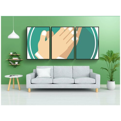 фото Набор модулных постеров для интерьера "аплодисменты, рука, икона" 60x90 см. в тубусе, без рамки lotsprints