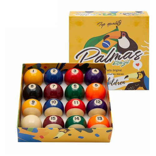 Palmas Детские бильярдные шары для американского пула Palmas 50,8 мм