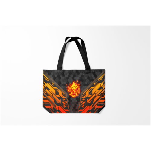 фото Сумка-шоппер / 46х35 см / геймерам / cyberpunk 2077 samurai киберпанк самурай burnettie