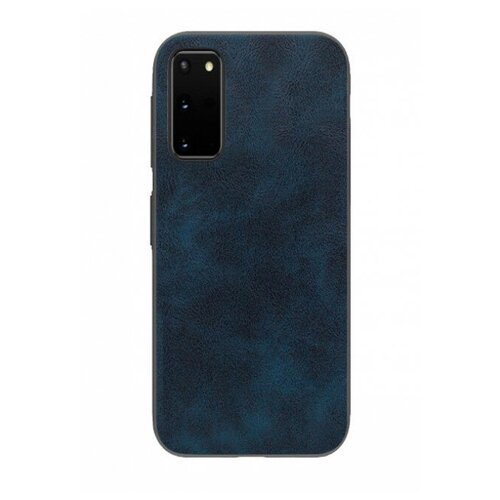 Силиконовая задняя накладка из эко-кожи для Samsung S20, синий