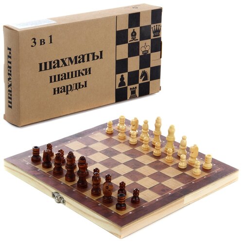 Veld Co 3 в 1 шахматы, шашки, нарды 109386 игровая доска в комплекте шахматы 3 в 1 деревянные veld co 107755