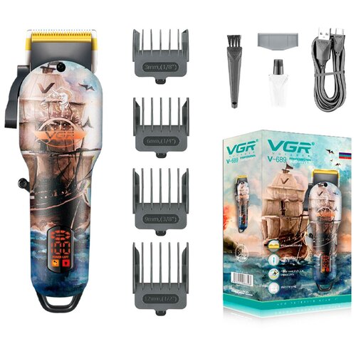 Машинка для стрижки волос и бритья бороды и усов с аккумулятором высокой емкости Professional Hair Trimmer VGR-689 259900₽