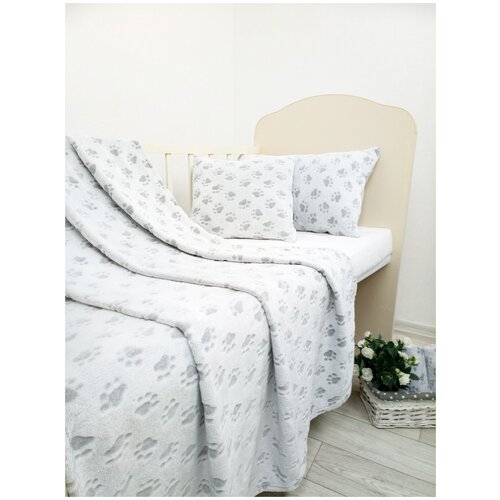 Покрывало Шарм Хлопковый мир, 110*150, детское, серый, следы