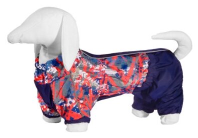 Yami-Yami одежда ВИА Дождевик для собаки с рисунком «Абстракция», красный (спинка 45 см), Такса стандартная лн26ос, 0,142 кг (1 шт)