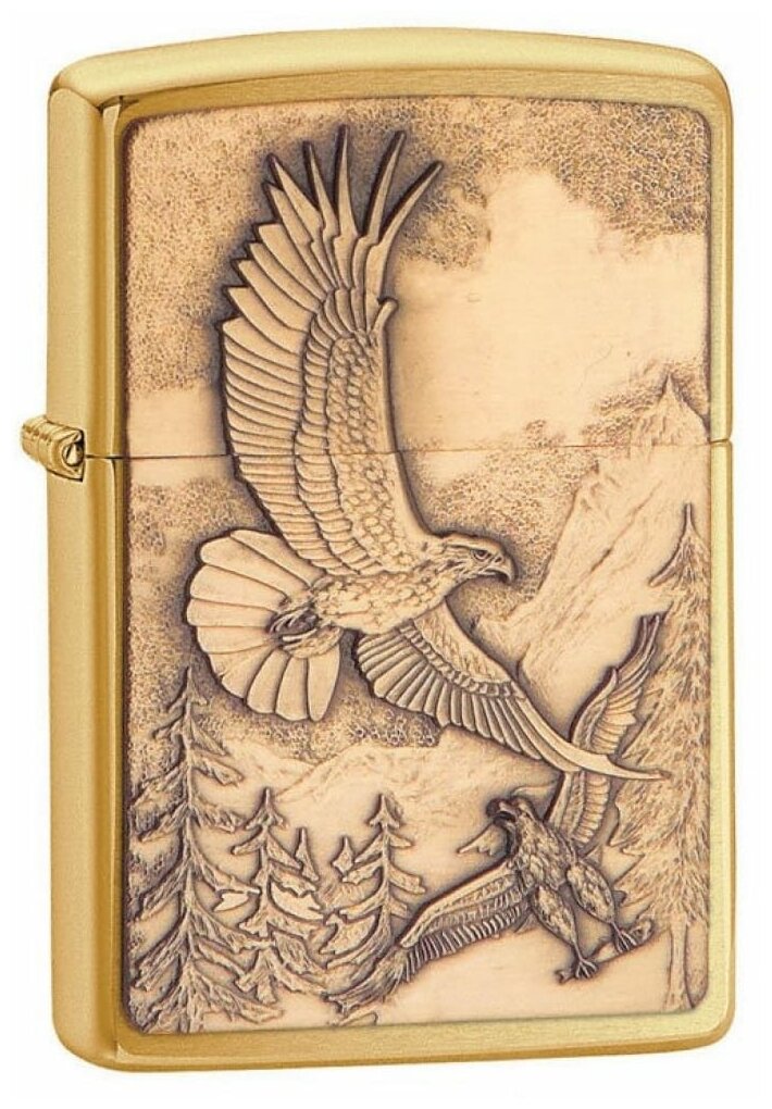 Zippo 20854 Eagles Brushed Brass зажигалка