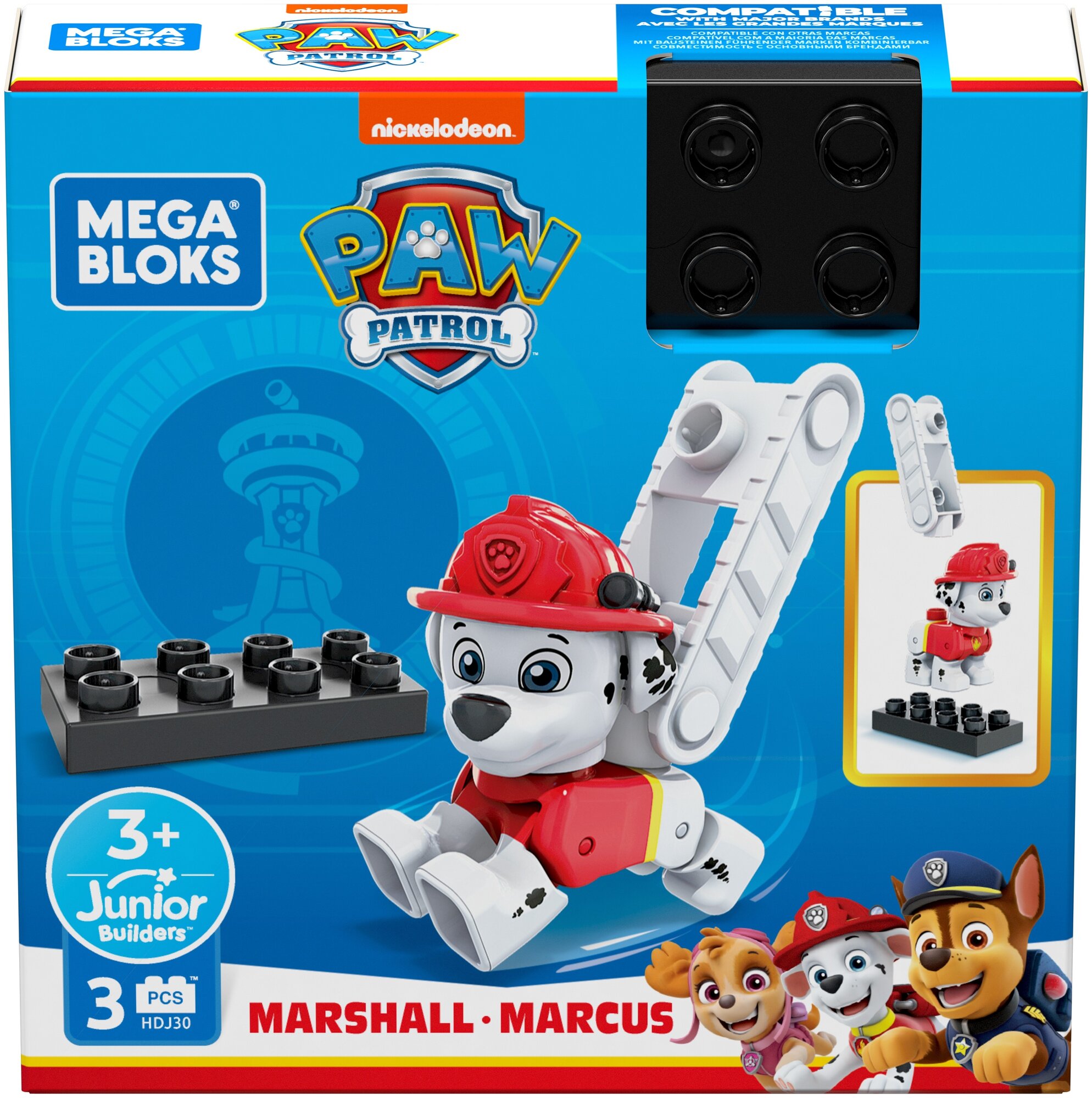 Paw Patrol Фигурка конструктор Mega Bloks, Щенячий патруль, Щенок спасатель Маршалл "MARSHALL-MARCUS" /GYH89-HDJ30