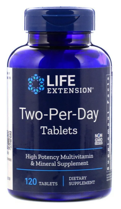 Мультивитамины Two-Per-Day (Дважды-в-день) 120 таблеток (Life Extension)