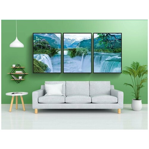 фото Набор модулных постеров для интерьера "пейзаж, природа, лес" 60x90 см. в тубусе, без рамки lotsprints