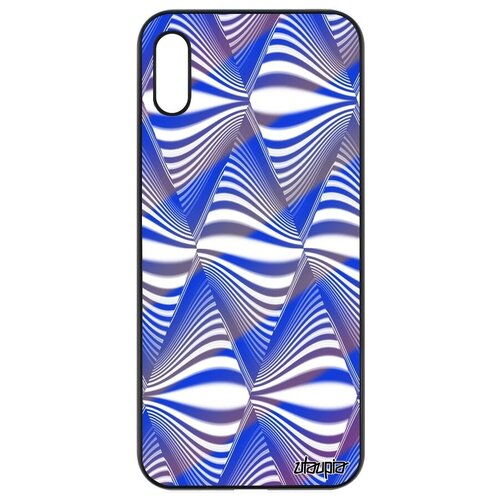 фото Противоударный чехол на смартфон // honor 8a // "иллюзия волны" круговорот ромб, utaupia, голубой
